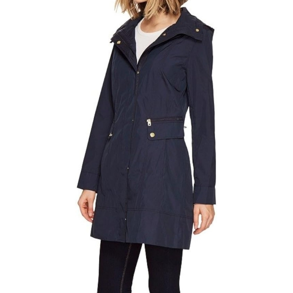 Cole Haan Back Bow Packable Hooded Rain Jacket Size XL